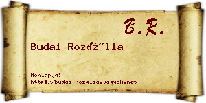 Budai Rozália névjegykártya