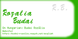 rozalia budai business card